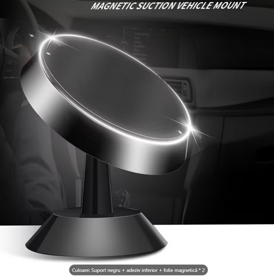 Suport rotativ pentru telefon în mașină cu magneți puternici din metal